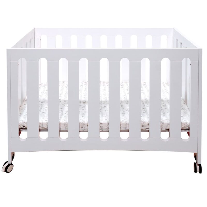 CADEN Folding Crib -- White