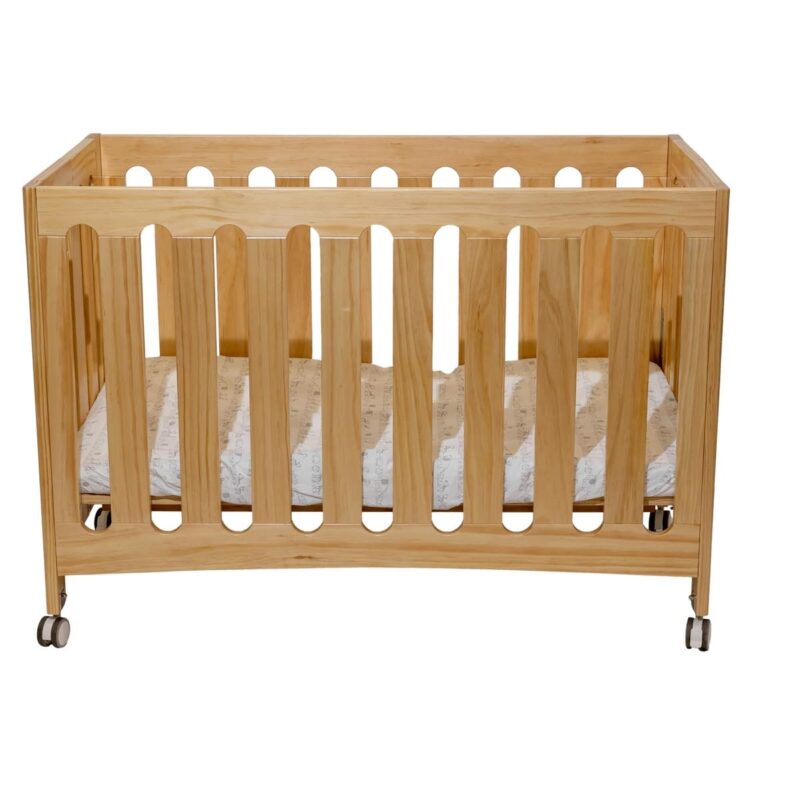 CADEN Folding Crib -- Natural Wood