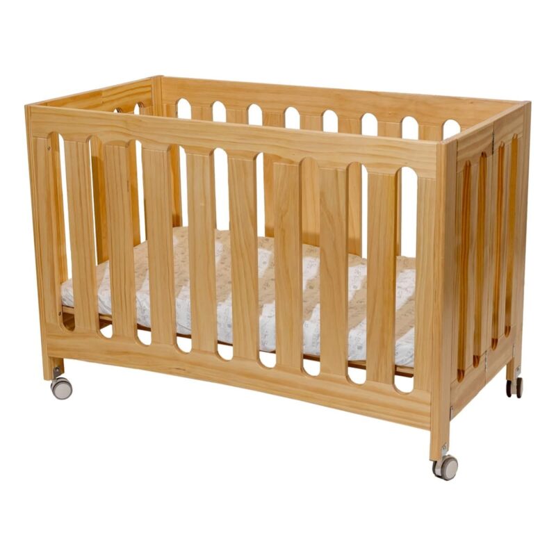 CADEN Folding Crib -- Natural Wood - Image 4